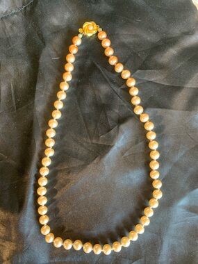 Talbots Pearl Necklace with Floral Clasp